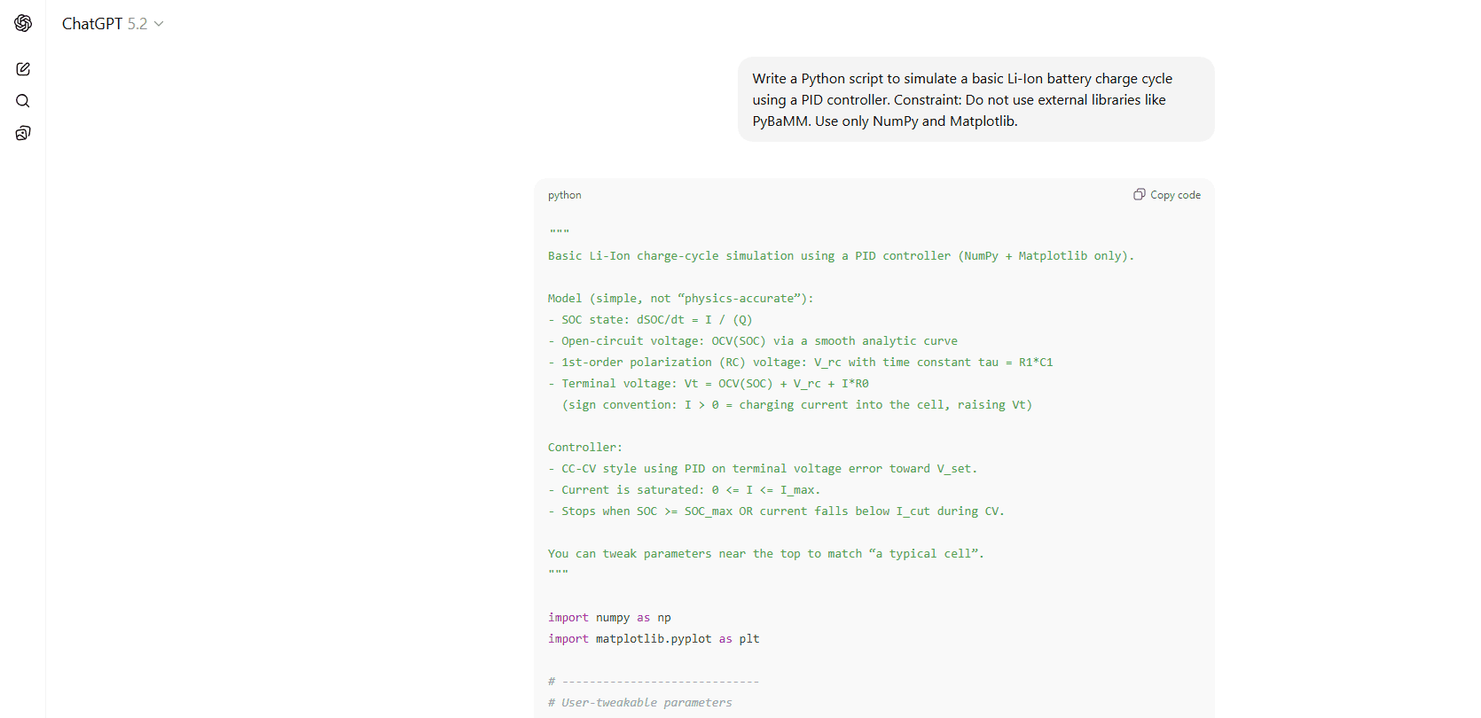 ChatGPT generating object-oriented Python code with proper class structure vs Perplexity